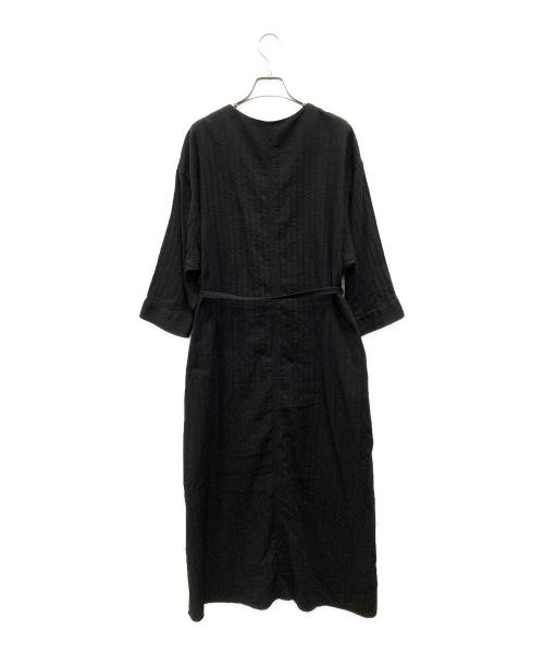 BEAMS BOY（ビームスボーイ）BEAMS BOY (ビームスボーイ) コットンドビー7分袖ワンピース ブラック サイズ:Fの古着・服飾アイテム