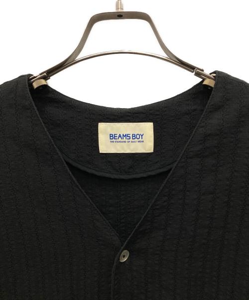 BEAMS BOY（ビームスボーイ）BEAMS BOY (ビームスボーイ) コットンドビー7分袖ワンピース ブラック サイズ:Fの古着・服飾アイテム
