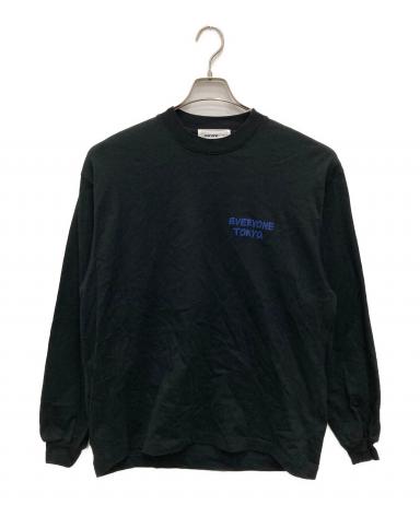 everyone XL 黒　ロングスリーブTシャツ 中古・古着通販】everyone (エブリワン) LOGO LONGSLEEVE T-SHIRT/ロゴ