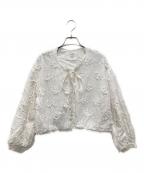 crinkle crinkle crinkleクリンクル クリンクル クリンクル）の古着「3D embroidery blouse/スリーディー エンブロイダリー ブラウス」｜ホワイト