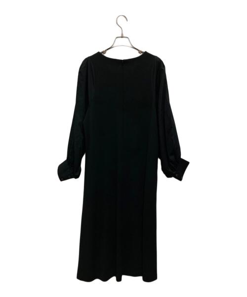 ROPE（ロペ）ROPE (ロペ) 袖ボリューム切り替えVネックワンピース ブラック サイズ:38 未使用品の古着・服飾アイテム