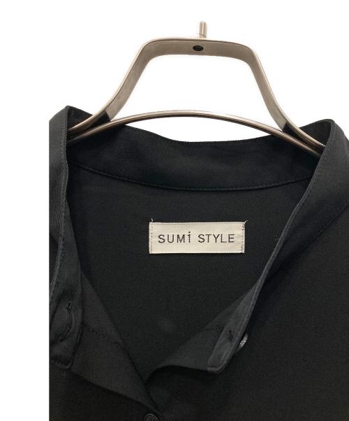SUMI STYLE（スミ スタイル）SUMI STYLE (スミ スタイル) プリーツ切替シャツワンピース ブラック サイズ:Fの古着・服飾アイテム
