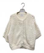 CLANEクラネ）の古着「3D DOT HALF SLEEVE KNIT CARDIGAN」｜ホワイト