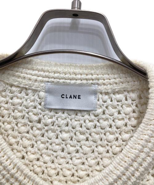 CLANE（クラネ）CLANE (クラネ) 3D DOT HALF SLEEVE KNIT CARDIGAN ホワイト サイズ:1の古着・服飾アイテム