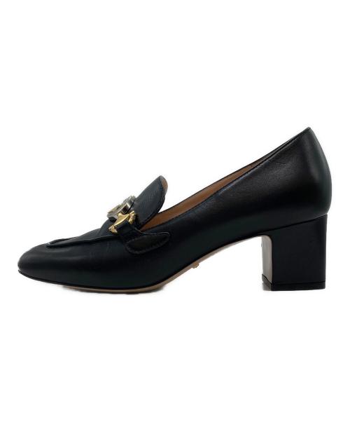 GUCCI（グッチ）GUCCI (グッチ) インターロッキングG ズゥミ ミッドヒールローファー ブラック サイズ:37 1/2の古着・服飾アイテム