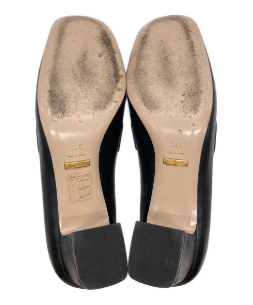 GUCCI（グッチ）GUCCI (グッチ) インターロッキングG ズゥミ ミッドヒールローファー ブラック サイズ:37 1/2の古着・服飾アイテム