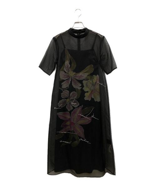 Ameri（アメリ）AMERI (アメリ) KEITA MARUYAMA (ケイタマルヤマ) SHEER LAYERED DRESS/シアー レイヤード ドレス ブラック サイズ:Sの古着・服飾アイテム