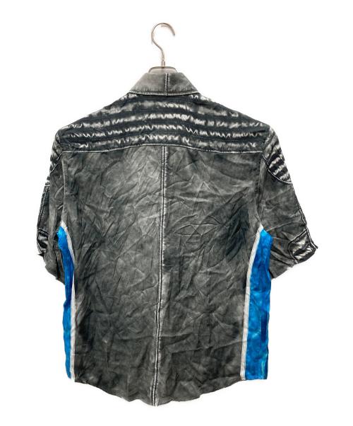 DIESEL（ディーゼル）DIESEL (ディーゼル) S/S トロンプルイユシャツ グレー×ブルー サイズ:50の古着・服飾アイテム