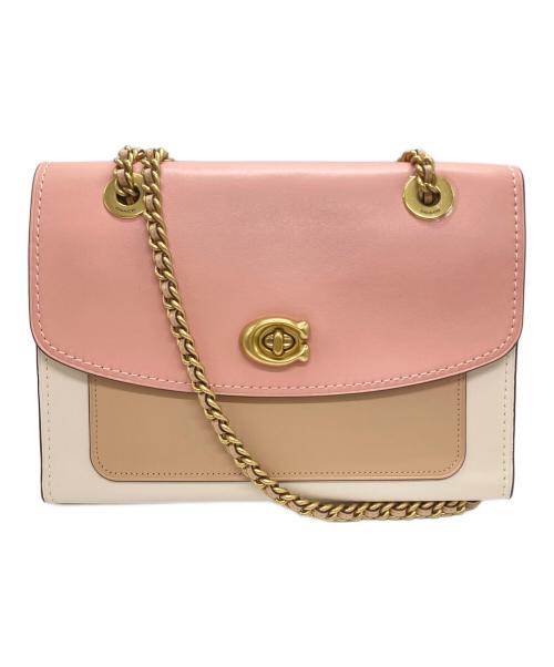 COACH（コーチ）COACH (コーチ) レザーショルダーバッグ ピンクの古着・服飾アイテム