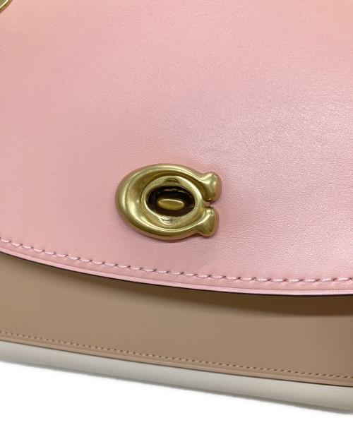 COACH（コーチ）COACH (コーチ) レザーショルダーバッグ ピンクの古着・服飾アイテム