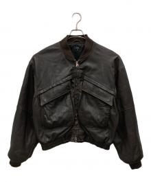 BEAMS（ビームス）の古着「ユーズド加工レザーショートブルゾン」｜ブラウン
