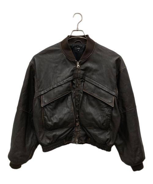 BEAMS（ビームス）BEAMS (ビームス) ユーズド加工レザーショートブルゾン ブラウン サイズ:Mの古着・服飾アイテム