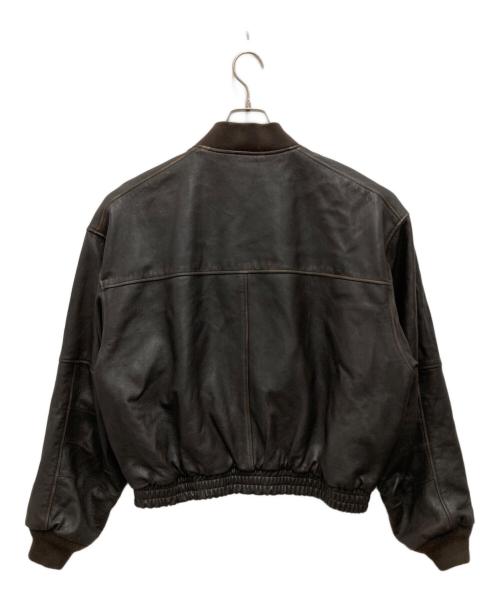 BEAMS（ビームス）BEAMS (ビームス) ユーズド加工レザーショートブルゾン ブラウン サイズ:Mの古着・服飾アイテム
