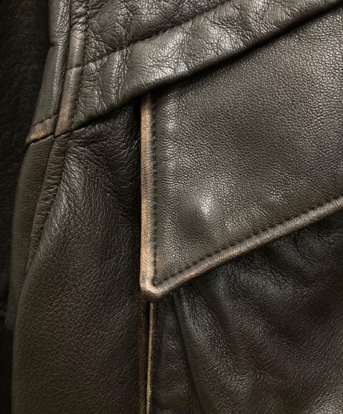 BEAMS（ビームス）BEAMS (ビームス) ユーズド加工レザーショートブルゾン ブラウン サイズ:Mの古着・服飾アイテム