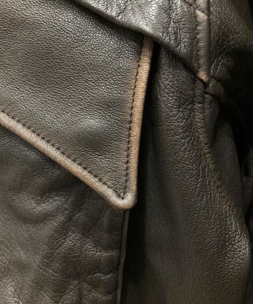 BEAMS（ビームス）BEAMS (ビームス) ユーズド加工レザーショートブルゾン ブラウン サイズ:Mの古着・服飾アイテム