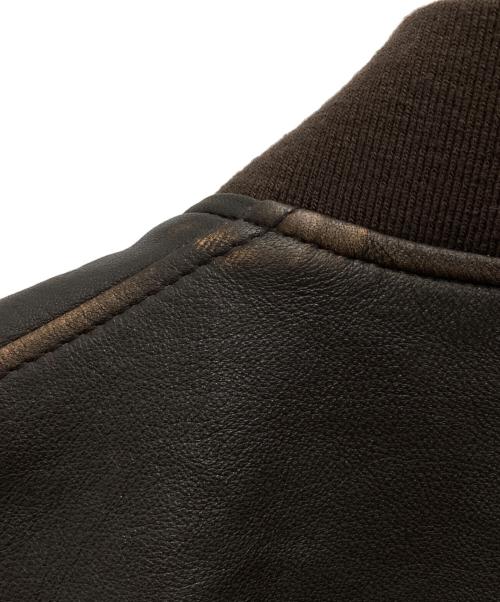 BEAMS（ビームス）BEAMS (ビームス) ユーズド加工レザーショートブルゾン ブラウン サイズ:Mの古着・服飾アイテム