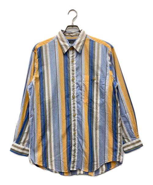 Christian Dior（クリスチャン ディオール）Christian Dior (クリスチャン ディオール) ストライプシャツ ネイビー×オレンジ サイズ:Mの古着・服飾アイテム