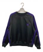 Needlesニードルズ）の古着「TRACK CREW NECK SHIRT/トラック クルー ネック シャツ」｜ブラック×パープル