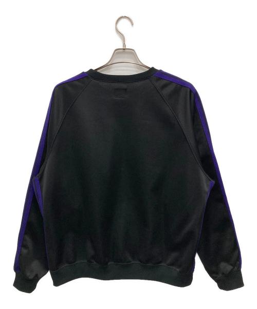 Needles（ニードルズ）Needles (ニードルズ) TRACK CREW NECK SHIRT/トラック クルー ネック シャツ ブラック×パープル サイズ:Lの古着・服飾アイテム