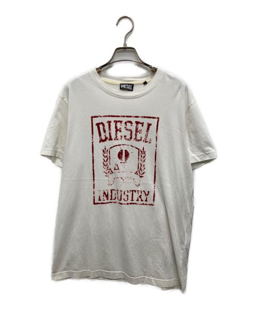 DIESEL（ディーゼル）DIESEL (ディーゼル) プリントカットソー ホワイト サイズ:XLの古着・服飾アイテム