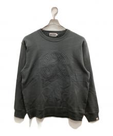 A BATHING APE（アベイシングエイプ）の古着「EMBOSS BUSY WORKS CREWNECK SWEATSHIRT/エンボス ビジー ワークス クルーネック スウェットシャツ」｜グレー
