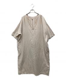 TODAYFUL（トゥデイフル）の古着「Linen Caftan Dress/リネン カフタン ドレス」｜ベージュ