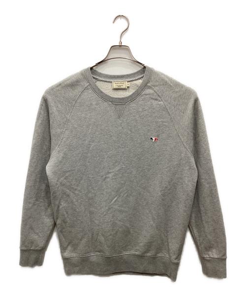 maison kitsune（メゾンキツネ）MAISON KITSUNE (メゾンキツネ) SWEATSHIRT TRICOLOR FOX/スウェットシャツ トリコロール フォックス パッチ PATCH グレー サイズ:XLの古着・服飾アイテム