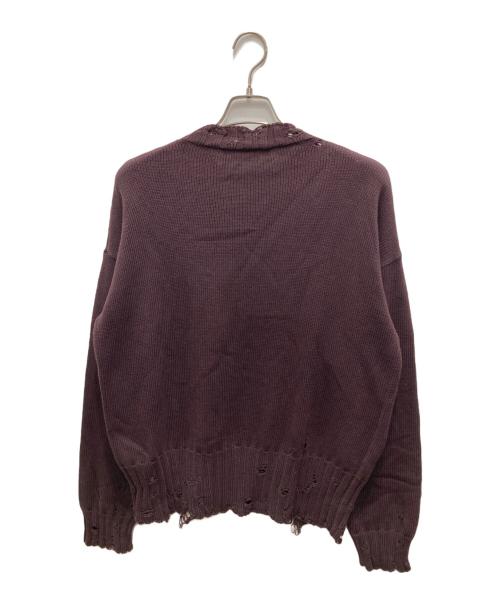 MARNI（マルニ）MARNI (マルニ) コットンダメージクルーネックニット ボルドー サイズ:46の古着・服飾アイテム