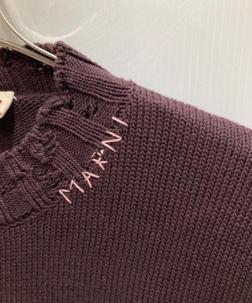 MARNI（マルニ）MARNI (マルニ) コットンダメージクルーネックニット ボルドー サイズ:46の古着・服飾アイテム
