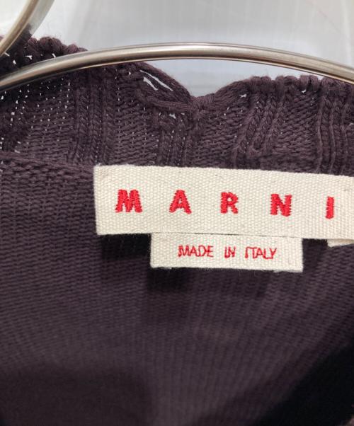 MARNI（マルニ）MARNI (マルニ) コットンダメージクルーネックニット ボルドー サイズ:46の古着・服飾アイテム