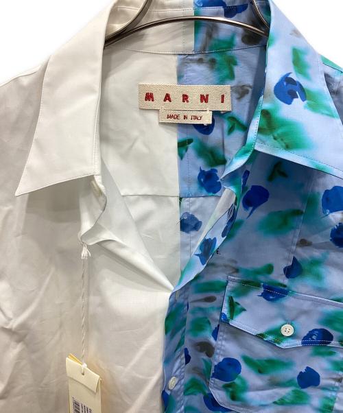 MARNI（マルニ）MARNI (マルニ) Half Poplin Striped Shirt/ハーフ ポプリン ストライプ シャツ ホワイト×ブルー サイズ:46 未使用品の古着・服飾アイテム
