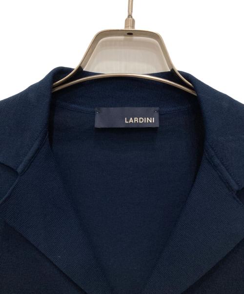 LARDINI（ラルディーニ）LARDINI (ラルディーニ) ミラノリブオープンカラーニット半袖シャツ ネイビー サイズ:48の古着・服飾アイテム