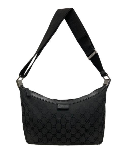 GUCCI（グッチ）GUCCI (グッチ) GGキャンバスショルダーバッグ ブラックの古着・服飾アイテム
