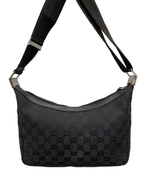 GUCCI（グッチ）GUCCI (グッチ) GGキャンバスショルダーバッグ ブラックの古着・服飾アイテム