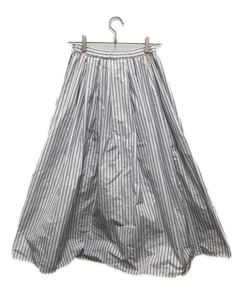 UNITED ARROWS TOKYO（ユナイテッドアローズトウキョウ）UNITED ARROWS TOKYO (ユナイテッドアローズトウキョウ) タフタ ボリューム ギャザースカート ブルー×ホワイト サイズ:36の古着・服飾アイテム