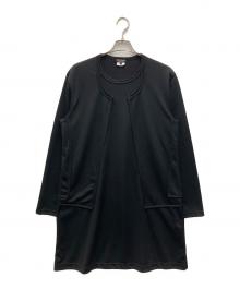 COMME des GARCONS HOMME PLUS（コムデギャルソンオムプリュス）の古着「ドッキングロングカットソー」｜ブラック