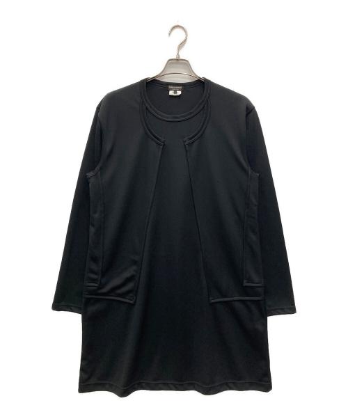 COMME des GARCONS HOMME PLUS（コムデギャルソンオムプリュス）COMME des GARCONS HOMME PLUS (コムデギャルソンオムプリュス) ドッキングロングカットソー ブラック サイズ:Lの古着・服飾アイテム