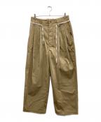 RED KAP×FREAK'S STOREレッド キャップ×フリークスストア）の古着「タックワイドパンツ」｜ベージュ