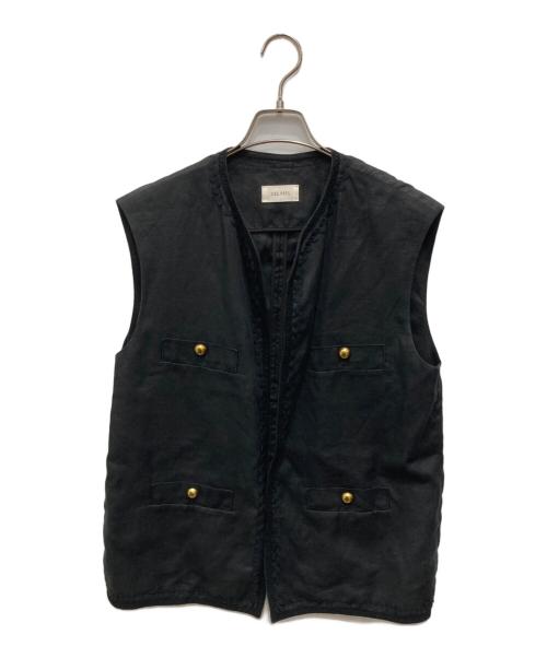 DES PRES（デ プレ）DES PRES (デ プレ) ヘンプツイル 4ポケットジレ ブラック サイズ:Fの古着・服飾アイテム