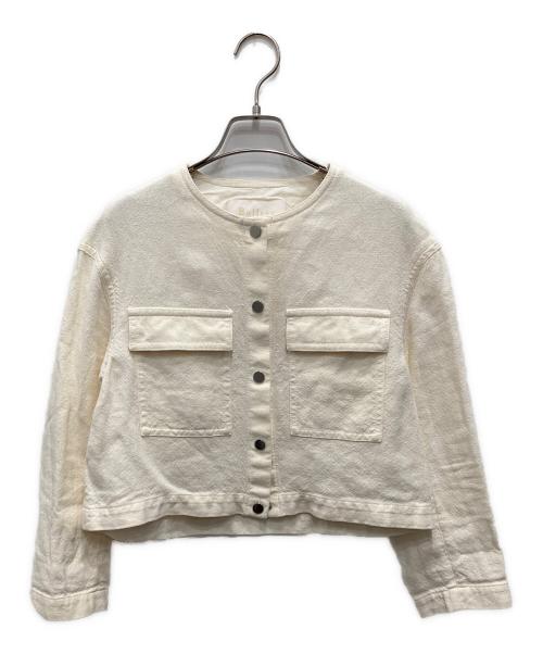 BALLSEY（ボールジィ）BALLSEY (ボールジィ) リネンシルク ショートコクーンブルゾン ホワイト サイズ:36の古着・服飾アイテム