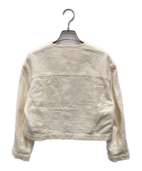 BALLSEY（ボールジィ）BALLSEY (ボールジィ) リネンシルク ショートコクーンブルゾン ホワイト サイズ:36の古着・服飾アイテム