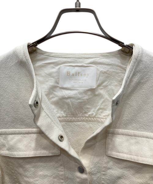 BALLSEY（ボールジィ）BALLSEY (ボールジィ) リネンシルク ショートコクーンブルゾン ホワイト サイズ:36の古着・服飾アイテム