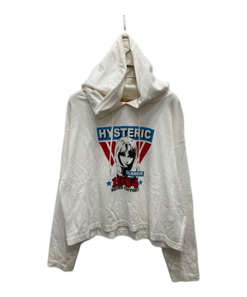 Hysteric Glamour（ヒステリックグラマー）Hysteric Glamour (ヒステリックグラマー) プリントプルオーバーパーカー ホワイト サイズ:Freeの古着・服飾アイテム
