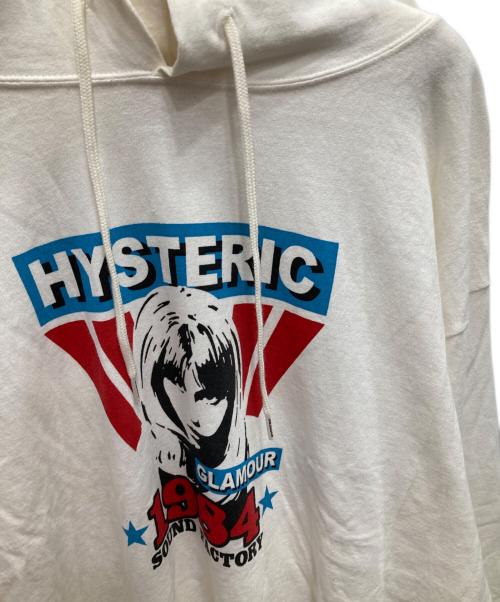 Hysteric Glamour（ヒステリックグラマー）Hysteric Glamour (ヒステリックグラマー) プリントプルオーバーパーカー ホワイト サイズ:Freeの古着・服飾アイテム