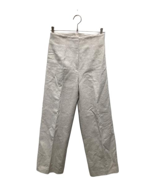 DES PRES（デ プレ）DES PRES (デ プレ) コットンリネンハイカウントクロス ハイウエストパンツ アイボリー サイズ:36の古着・服飾アイテム