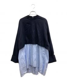 ENFOLD（エンフォルド）の古着「LAYERED PULLOVER/レイヤードプルオーバー」｜ネイビー