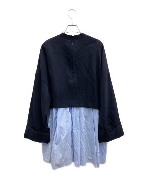 ENFOLD（エンフォルド）ENFOLD (エンフォルド) LAYERED PULLOVER/レイヤードプルオーバー ネイビー サイズ:38の古着・服飾アイテム