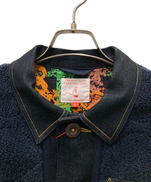 KAWATANI SHIRT（カワタニシャツ）KAWATANI SHIRT (カワタニシャツ) ボアキルトジャケット ネイビー サイズ:L 未使用品の古着・服飾アイテム
