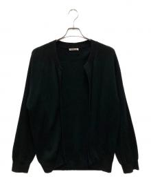AURALEE（オーラリー）の古着「SUPER HARD TWIST RIB KNIT CARDIGAN/スーパー ハード ツイスト リブ ニット カーディガン」｜ブラック