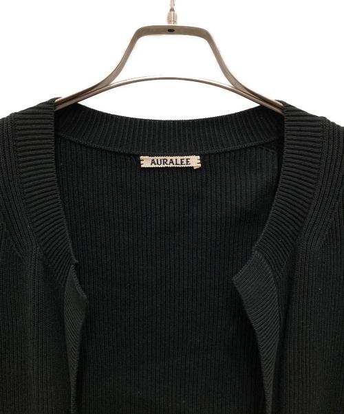 AURALEE（オーラリー）AURALEE (オーラリー) SUPER HARD TWIST RIB KNIT CARDIGAN/スーパー ハード ツイスト リブ ニット カーディガン ブラック サイズ:4の古着・服飾アイテム